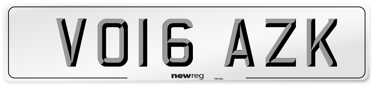VO16 AZK Number Plate from New Reg